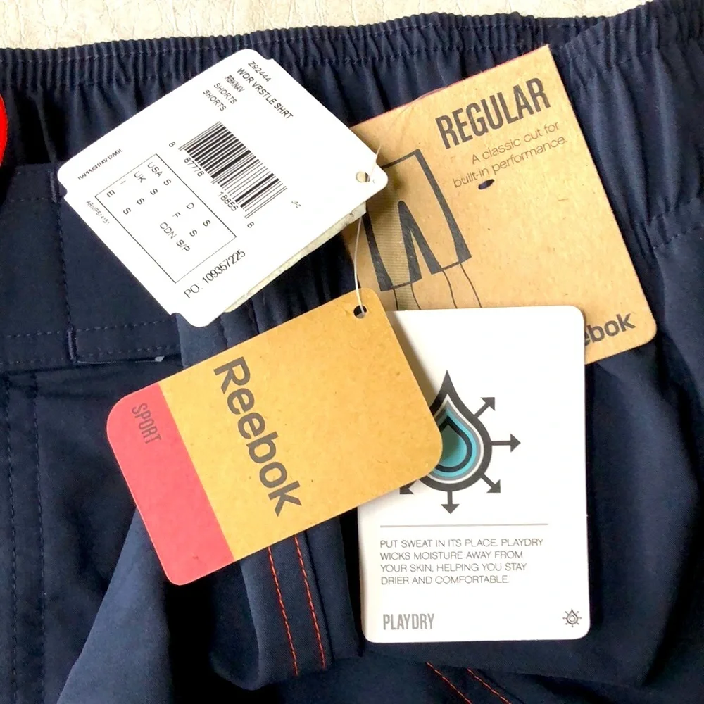 Reebok Men’s PlayDry Classic Cut for Built-In Performance Workout Shorts Size S